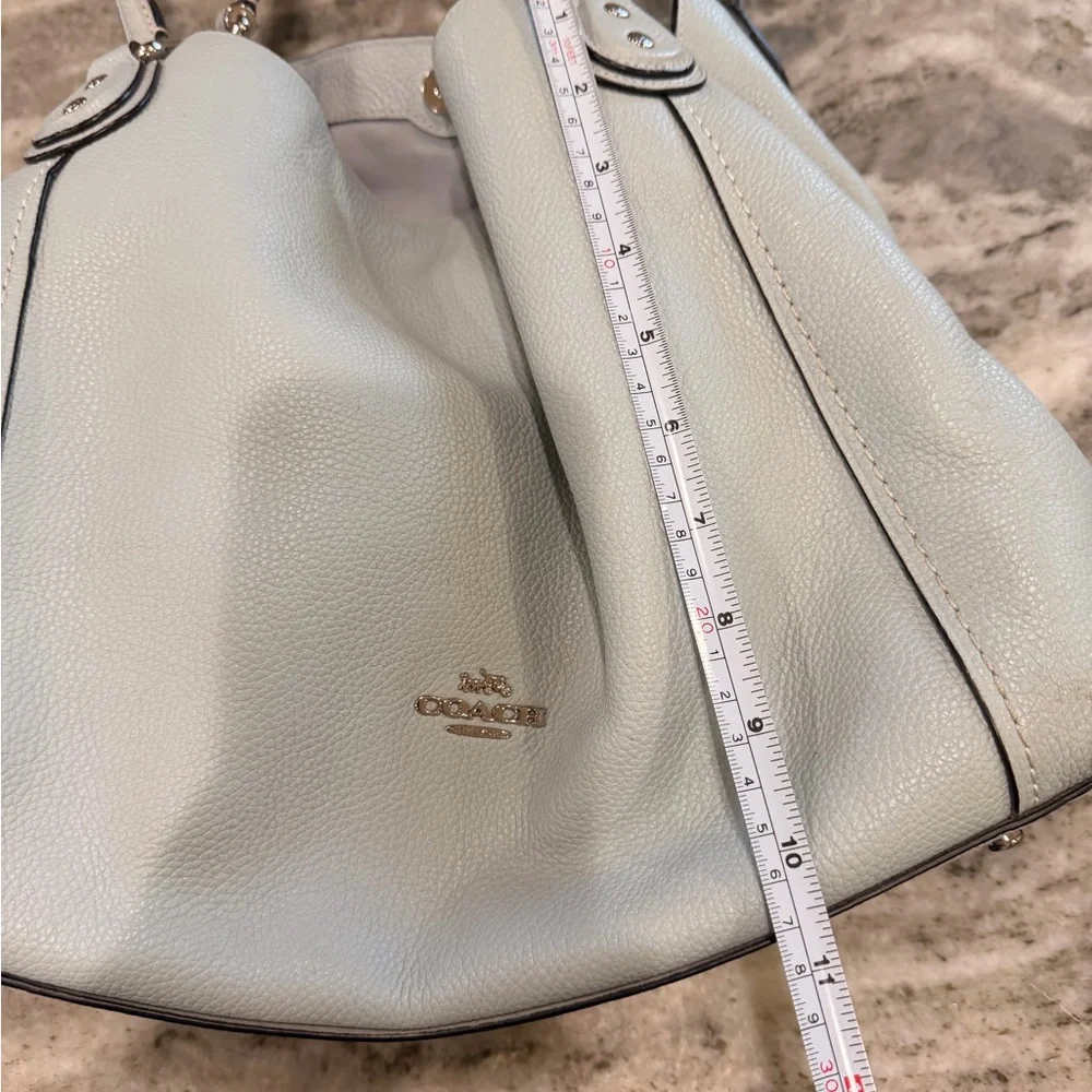 Coach light blue Pebbled Leather Shoulder Bag - Picture 4 of 11